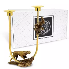 Латунный подсвечник "Пойнтер" с чернением