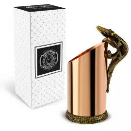 Карандашница "Крокодил" медь-латунь с чернением в коробке