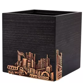 Медный набор канцелярский "Индустриальный" с чернением 11 предметов в коробке