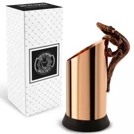 Медная карандашница "Крокодил" с чернением в коробке