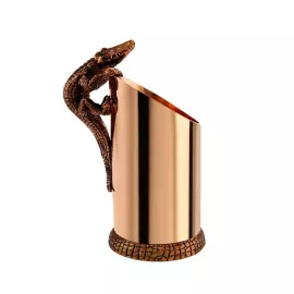 Медная карандашница "Крокодил" черненая в коробке