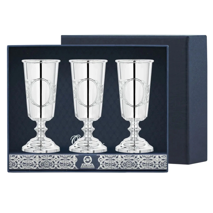 Silver set of glasses "Gift" 3 pieces in a case