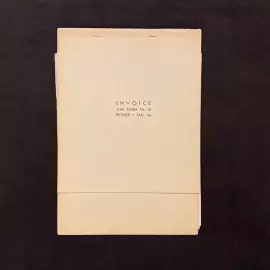 The invoice for the shipment of goods by plane. 1944, 15 letterheads in the cover