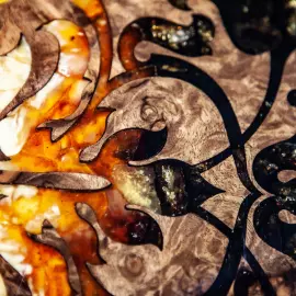 Гарнитур для игры в покер "Роял" с янтарной инкрустацией