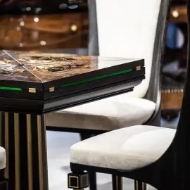 Гарнитур для игры в покер "Роял" с янтарной инкрустацией