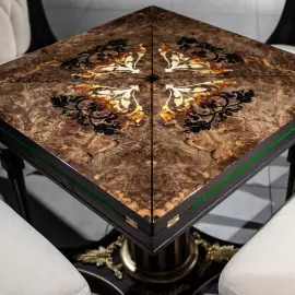 Гарнитур для игры в покер "Роял" с янтарной инкрустацией