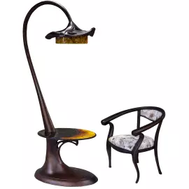 Гарнитур универсальный с янтарной инкрустацией "Тет-а-тет"