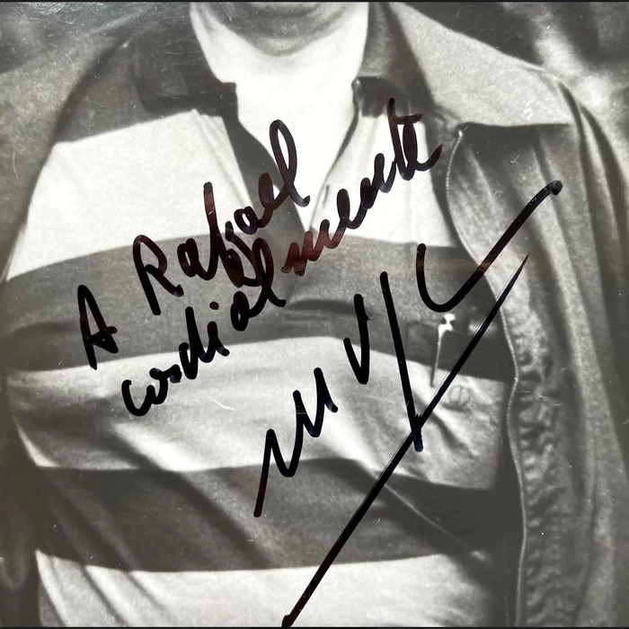 Signed photo by Mario Vargas Llosa