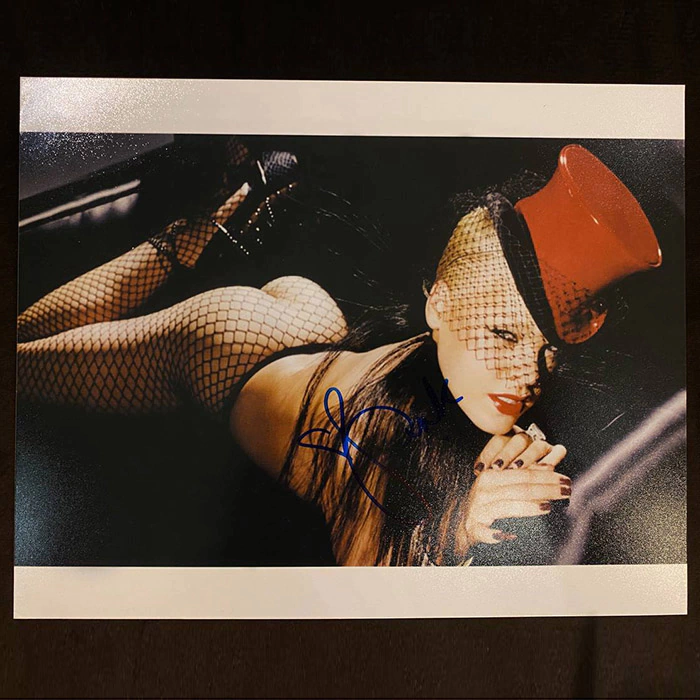 Autographed photo of singer Pink
