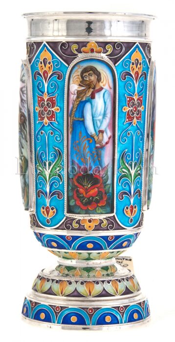 Бокал для вина "Аленький цветочек" финифть