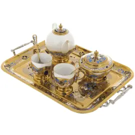 Сервиз чайный "Ландыш" с лазуритом, на 2 персоны, Златоуст