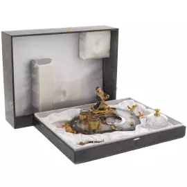 Икорница на агате "В гостях у сказки" со стопками, Златоуст