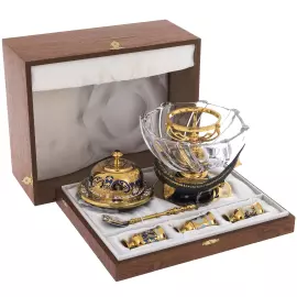 Икорница на содалите "Посейдон" с рюмками, Златоуст