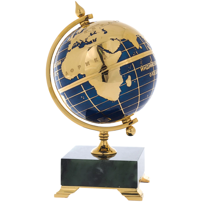 Small table globe on jade, Zlatoust