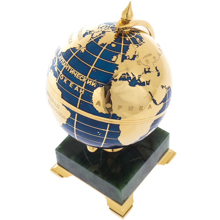 Small table globe on jade, Zlatoust