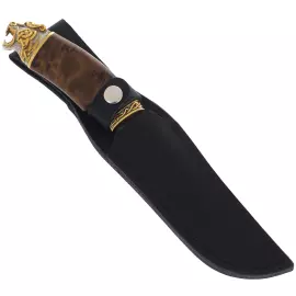 Нож сувенирный с черным дамаском "Медведь" Златоуст