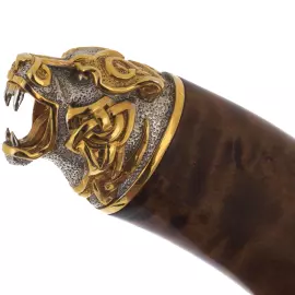 Нож сувенирный с черным дамаском "Медведь" Златоуст