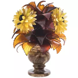 Сувенир из янтаря "Астры. Ваза оникс"