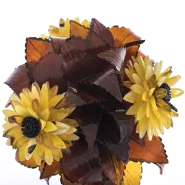 Сувенир из янтаря "Астры. Ваза оникс"