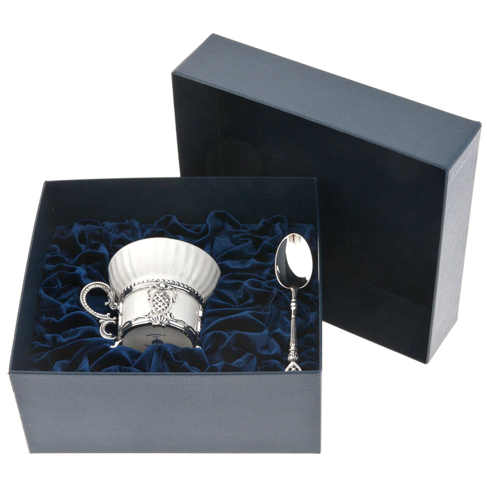 Silver tea set "Patron": spoon, cup