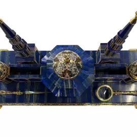 Настольный набор руководителя с часами "Мечеть" лазурит