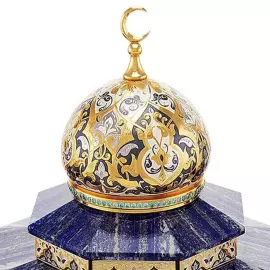 Настольный набор руководителя с часами "Мечеть" лазурит