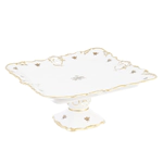 Фарфоровое блюдо на ножке "Queen's Crown. Золотая роза"