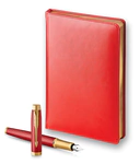 Gift set: Parker IM Premium fountain pen and red diary with gold cut
