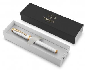 Подарочный набор: Ручка перьевая Parker IM Premium и золотистый ежедевник с золотым срезом