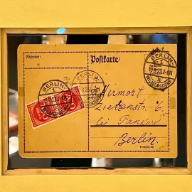 Рукописная открытка с автографом и пожеланием художника Марка Шагала