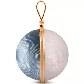 Ювелирный елочный шар, бело-голубой