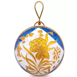 Ювелирный елочный шар "Роза" из меди