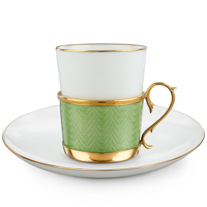 Coffee set with a spoon, light green