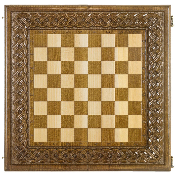 Chess + backgammon carved "Armenian Ornament 2" 40, Haleyan
