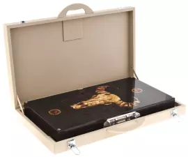 Нарды из мореного дуба и янтаря "Бык" коллекции "Тотем"