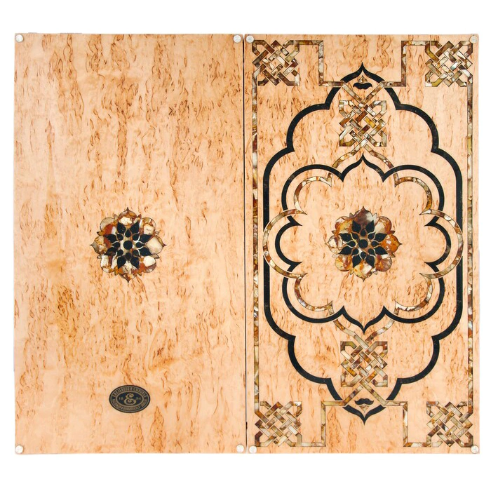 Backgammon made of Karelian birch and amber "Pearl of the East" of the Orient collection