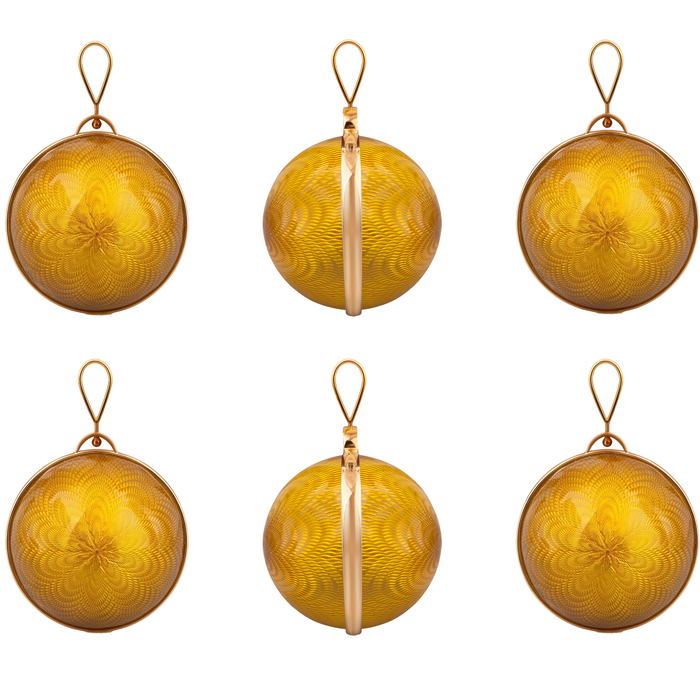 6pcs Jewelry Christmas Balls Set, Yellow