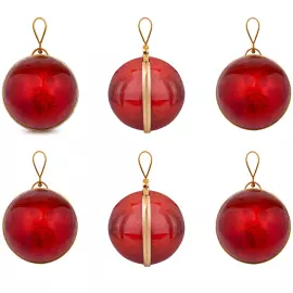 6pcs Jewelry Christmas Balls Set, Red