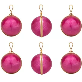 6pcs Jewelry Christmas Balls Set, Fuchsia