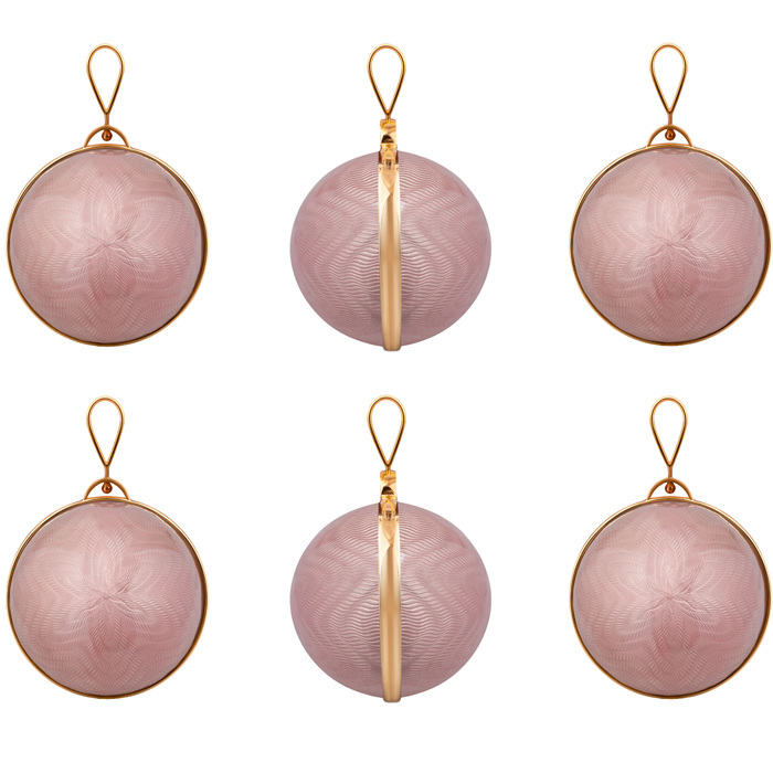 6pcs Jewelry Christmas Balls Set, Pink