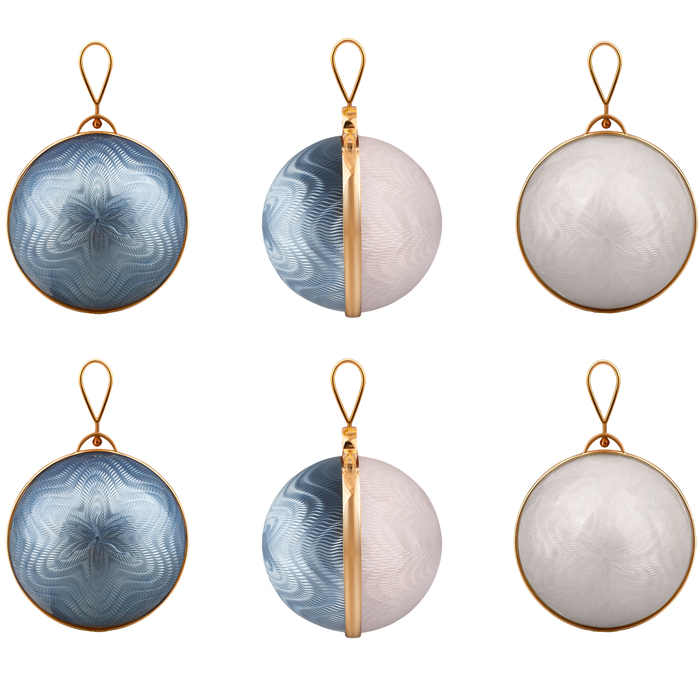 6pcs Jewelry Christmas Balls Set, Blue and White