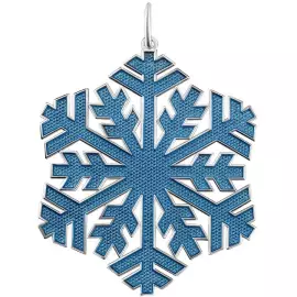 Ювелирная елочная игрушка "Снежинка" из серебра