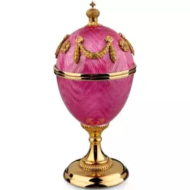 Ювелирная шкатулка-яйцо "Розовая волна"