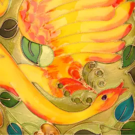 Шкатулка-яйцо "Жар-птица" медь, эмаль