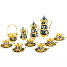 Сервиз кофейный серебряный "Розочка" на 6 персон