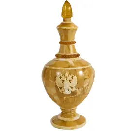 Набор для напитков янтарный "Герб РФ" на 2 персоны, 3 предмета