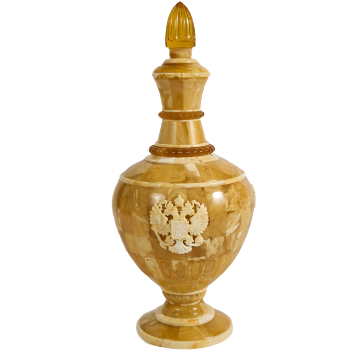 Amber "Coat of Arms of the Russian Federation" beverage set for 2 persons