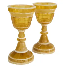 Набор для напитков янтарный "Герб РФ" на 2 персоны, 3 предмета