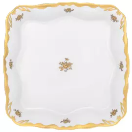 Конфетница на ножке "Queen's Crown. Золотая роза" квадратная