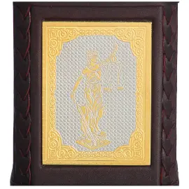 Графин  в кожаном переплете "Фемида-3" с накладкой